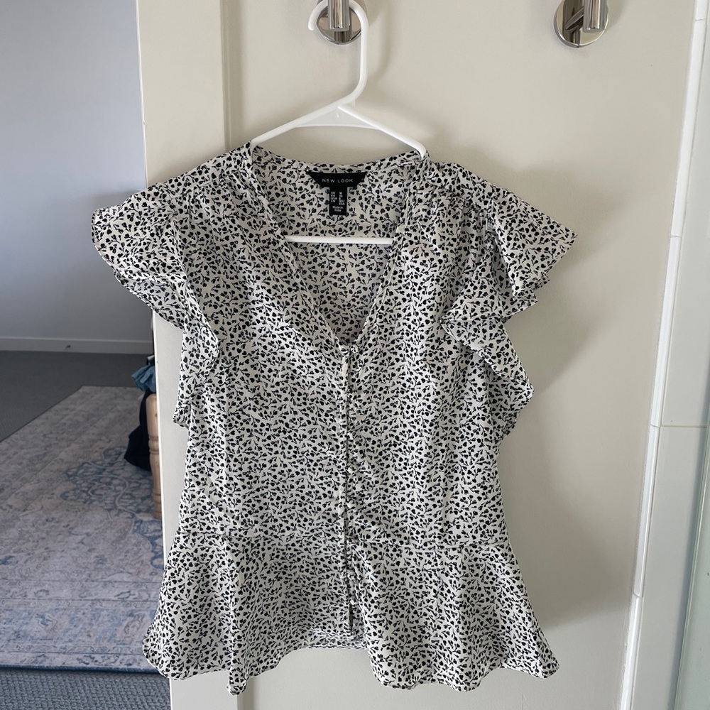 ASOS black and white floral top